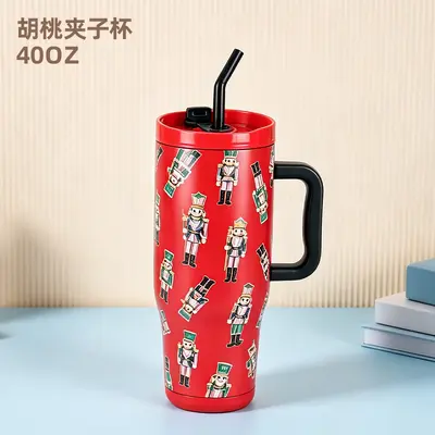 40 Oz Çift İçecekli Paslanmaz Çelik Termos Bardak, Pipetli, Büyük Kapasiteli - 7