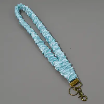 Amazon Stretchable Elastic Large Hair Tie Ruched Lanyard Long Strap ID Badge Work Lanyard Keychain - 11