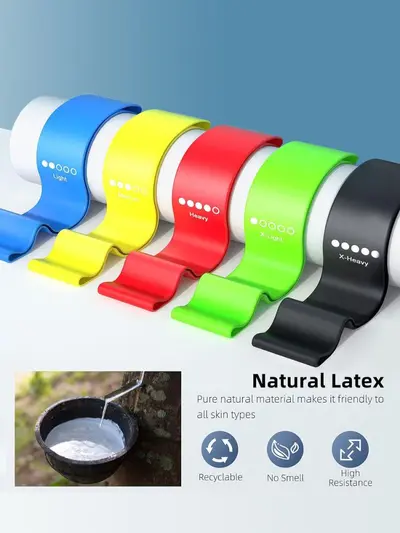 Lateks elastik ince halka direnç bandı, yüksek esneklik, yoga ve fitness, özel logo - 4