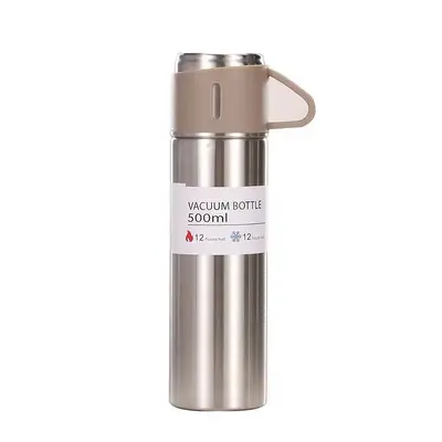 304 Stainless Steel Double-Wall Insulated Cup Set with 3 Lids - 6