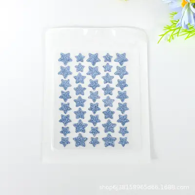 Glitter yıldız sivilce yaması 40'lı renkli hidrokolloid makyaj uyumlu - 12