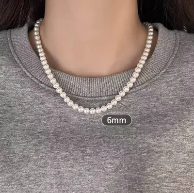 Shijia Pearl Necklace Women's Niche Accessible Luxury Design Premium Simple Elegant Clavicle Chain Sweater Chain Wholesale Jewelry - 8