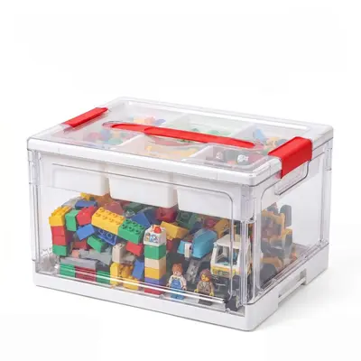 Portable Divided Storage Box 24QT, Transparent Toy and Stationery Organizer - 9