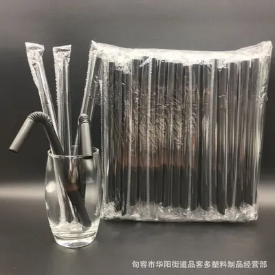 Disposable Bent Straws, 100 Pcs, Individually Wrapped - 8