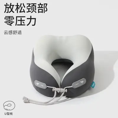 Soğutma U-şekli boyun yastığı, memory foam, katlanabilir seyahat - 4