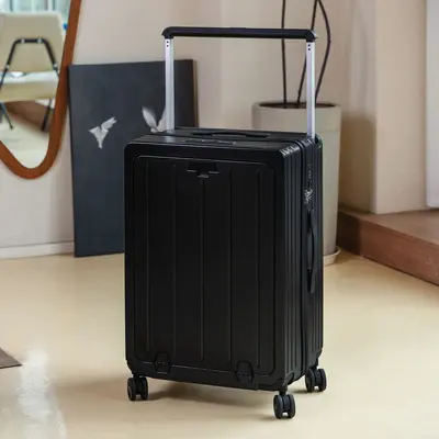 20 Inch Front-Opening Women's Boarding Suitcase with Combination Lock - 11