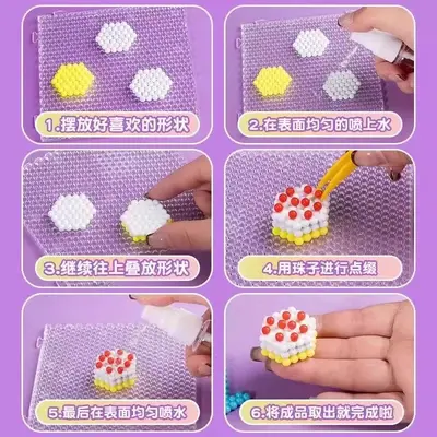 Zauberperlen DIY Bastel-Lernspielzeug mit Wassernebel, Perlen-Bildaufkleber