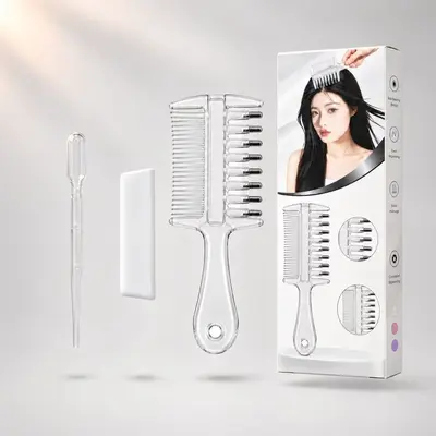 Şeffaf Sıvı Dağıtıcı Saç Tarağı, Serum ve Yağ Uygulayıcı, Takılmayan - 9