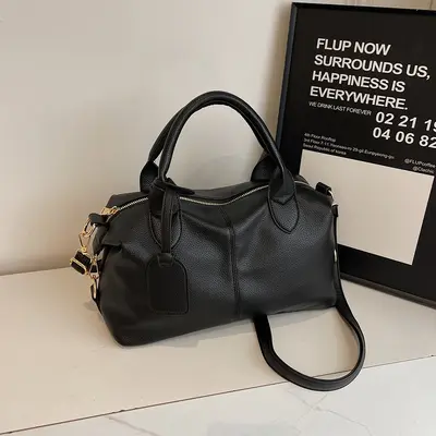 Large Capacity Textured Women's Shoulder Bag, Daily Handbag - 7