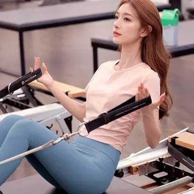 Kadınlar için Yoga giyim üstleri, yeni stil, güzel dopamin profesyonel Pilates eğitimi kısa kollu tişört spor spor kıyafeti - 3