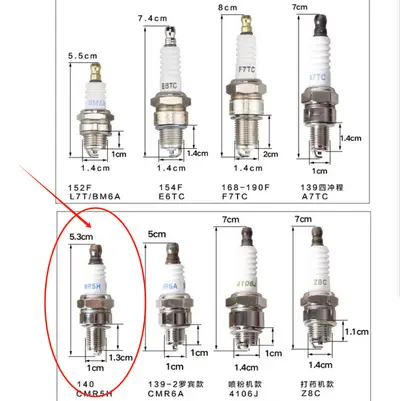 CMR6H/CMR5H/L7T/F7TC buji, iki zamanlı motor için çim biçme ve motorlu testere