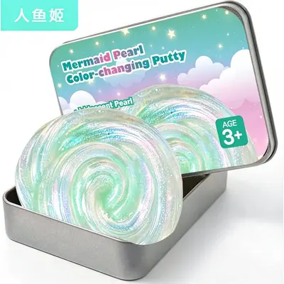 Liquid Glass Crystal Mud Slime, Non-Sticky Stress Relief Toy for Kids - 11