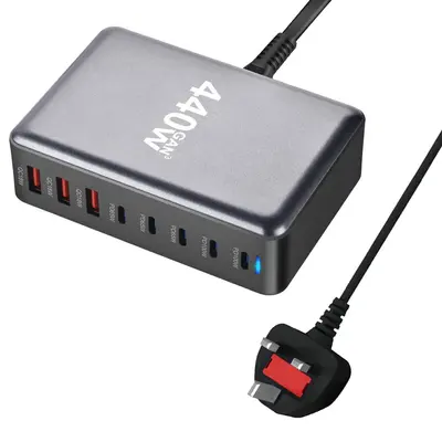 Cross-border 440W Desktop Charging Station, 440W Multi-port USB Multifunctional Fast Charger 440W Gallium Nitride Charger - 9