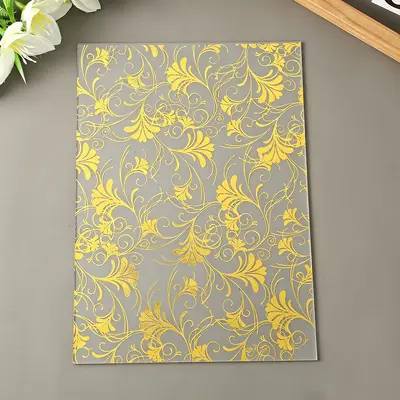 UV Printed Glass Photo Frame Gold Pattern Glass Panel