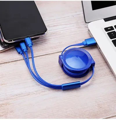 Pinou ein bis drei Datenkabel ausziehbar drei in einem Ladekabel USB Mobiltelefon ein bis drei Schnellladung Geschenk Anpassung - 8