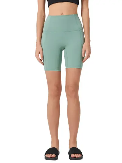 Women's High-Waist Summer Sports Shorts with Side Pockets, Moisture-Wicking
