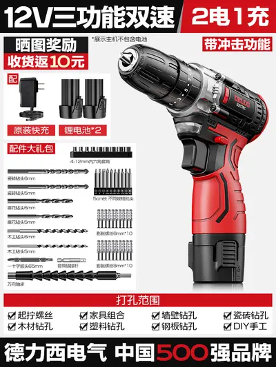 Delixi rechargeable lithium impact drill screwdriver set - 10