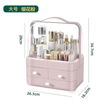 Double-door cosmetics storage box with drawers - 11