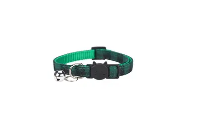 British plaid bow-tie pet collar with bell and patch - 13