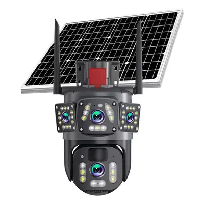 Güneş enerjili kamera gözetimi 360 ° Kablosuz cep telefonu uzaktan kumandalı ev dış mekan gece görüşlü akıllı ultra net monitör