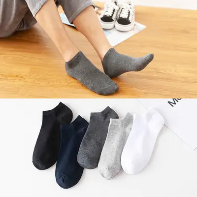 Herren-Sommersocken, dünn, atmungsaktives Mesh, kurz, Schwarz Weiß Grau