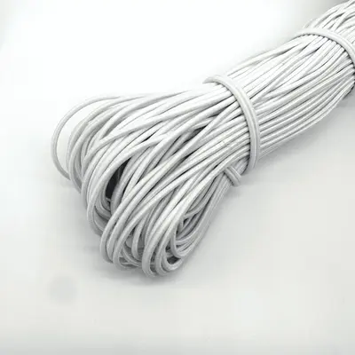 Yuvarlak Lateks Elastik İp, 0,8mm-15mm, Siyah ve Beyaz - 9