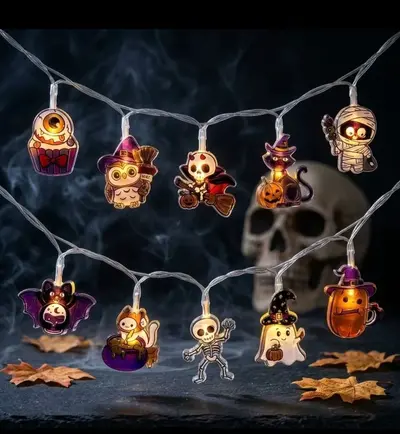 Halloween LED Light String, Ghost Skull and Eye Decorative Lights - 7
