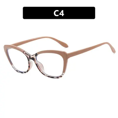 Cat-Eye Frame Plain Lens Glasses for Everyday Wear - 9