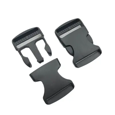 Backpack Buckle, Black Plastic Snap-In, 2.5