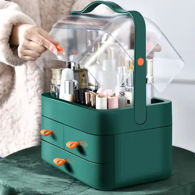 Multi-layer cosmetic storage box, dust-proof, portable - 4