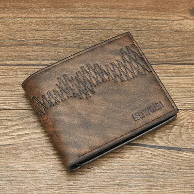 Men's Short Wallet, Large Capacity, Retro Multifunctional Design - 4