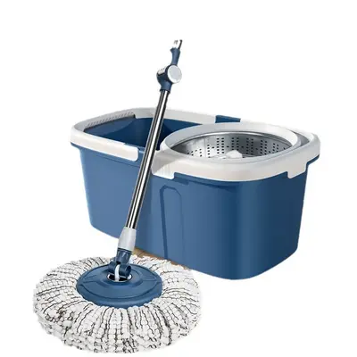 Hands-Free Rotating Mop with Dual-Drive Spin Dry and Single Bucket