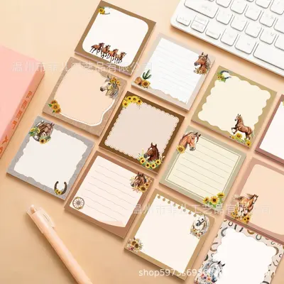 UB106 Watercolor Pony Square Sticky Notes