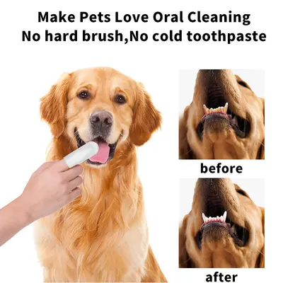 Dış ticaret sınır ötesi evcil hayvan diş temizleme mendilleri parmak karyolası tek kullanımlık parmak diş fırçası köpek ve kedi ağız temizleme evcil hayvan malzemeleri