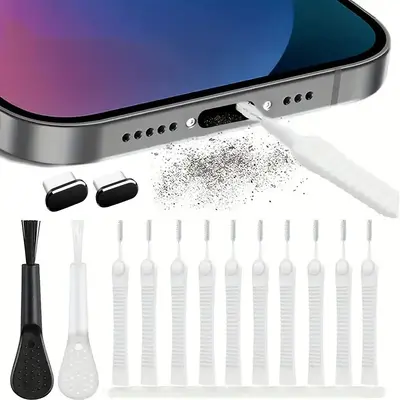 C Tipi veri bağlantı noktası USB toz fişi cep telefonu şarj bağlantı noktası metal toz fişi fırçalı temizleme kapağı ile uyumlu