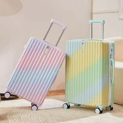 [Strictly Selected Factory] New Popular Gradient Suitcase, Super Beautiful Goddess Multifunctional Wheeled Suitcase 24 Inches