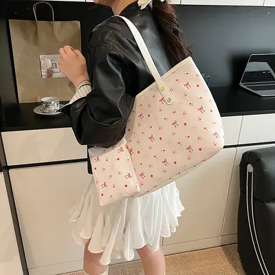 Large Capacity Everyday Tote Bag with Single Shoulder Underarm Bag - 3