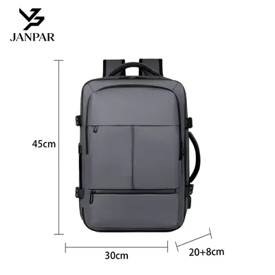 New Style Carry-on Backpack for Men, Multi-functional Expandable Business Backpack, Large Capacity Shoe Compartment, Premium Travel School Bag - 8