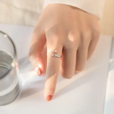 S999 Silber Delfinring Damen offener Ring Größe 18.6 - 3