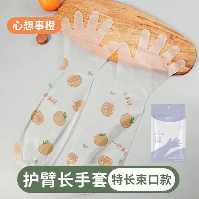 Disposable Waterproof Long-Arm Kitchen Gloves - 9