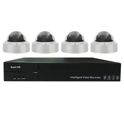 Grenzüberschreitend exklusiv 4-Kanal POE-Stromversorgung 5-Megapixel Halbkugel-Überwachungskamera Recorder-Set Infrarot-Nachtsicht intelligent
