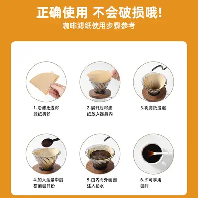 v02 Fächerförmiges Kaffeefilterpapier für Pour-Over, Einweg