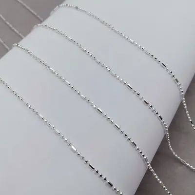 S925 gümüş çiçekli boncuk zincir kolye, çok yönlü - 4