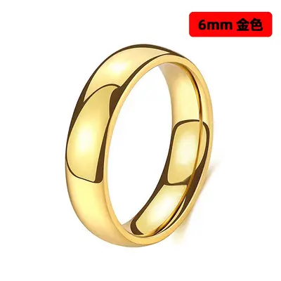 Titan-Stahlring für Damen, europäisch und amerikanisch, grenzüberschreitend, verblasst nicht, glänzend, einfacher flacher Ring, 2 4 6mm Edelstahl-Nischenring - 12