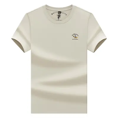 Pure Cotton Men's Round Neck Short Sleeve Loose Fit T-Shirt - 7