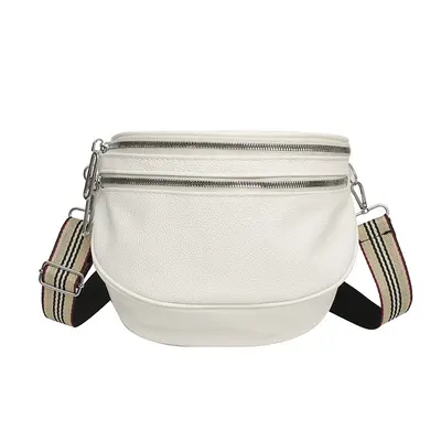 Wide-Strap Shoulder and Crossbody Waist Bag, Large Capacity