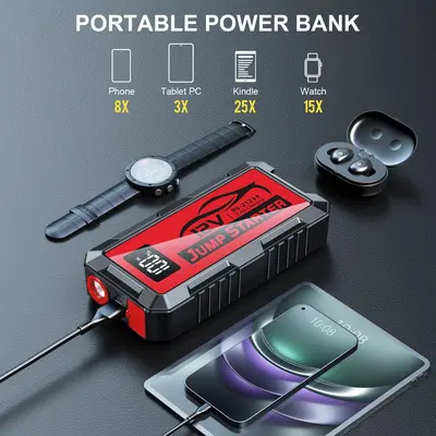 Autonotstart-Starthilfe Powerbank Fahrzeug Batterie Notfallstart Überbrückungskabel Wunderwerkzeug Großkapazität Starthilfe-Spezial Überbrückung