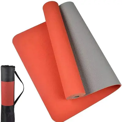 TPE yoga mat 6mm, dual-color, universal size, with carry set - 10