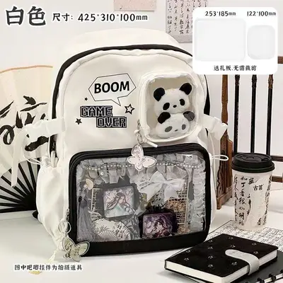 Japanese-Style Itabag Transparent School Backpack, Large Capacity - 8
