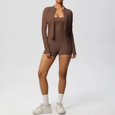 Breathable Sling Yoga Outfit Set, 3-Piece for Women - 3